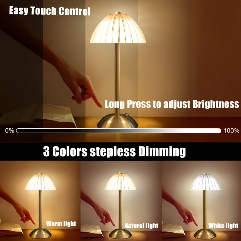 Golden Touch Table Lamp – USB Rechargeable, Touch-Activated Ambient Lighting