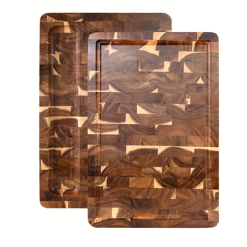 Premium Acacia Wood Cutting Board – Durable End-Grain Chopping Block for Knife-Safe Kitchen Prep