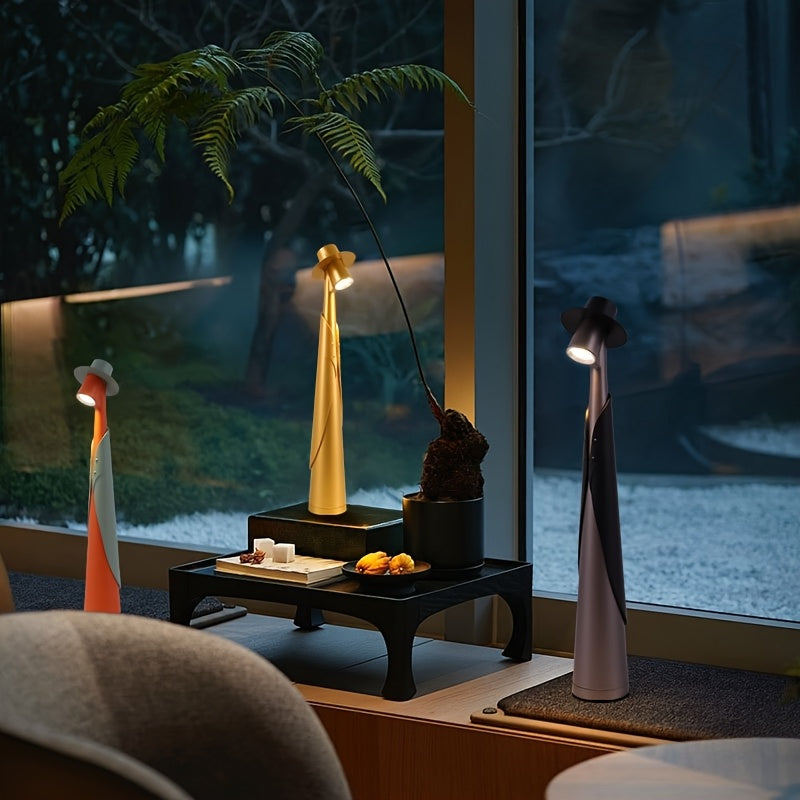 Modern Rechargeable LED Hat Lamp — Dual-Use Desk Light with Creative Touch Control