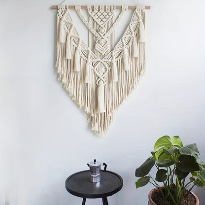 Bohemian Macrame Wall Hanging — Handcrafted, Woven Tapestry for Boho-Chic Home Decor
