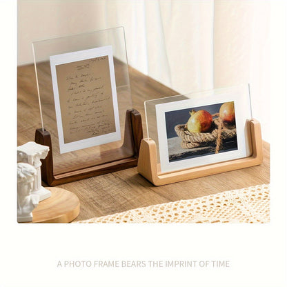 U-Shaped Acrylic & Wood Photo Frame — Sleek Modern Minimalist Display