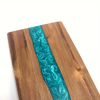 Elegant Resin River Acacia Cutting Board — Premium Charcuterie & Cheese Serving Board