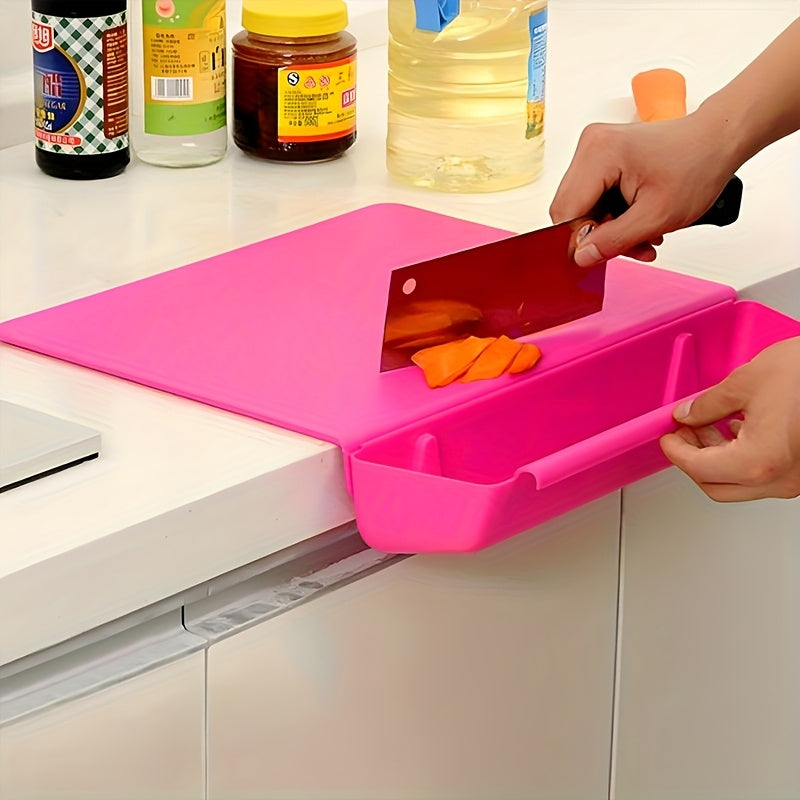 All-in-One Chopping Board with Built-In Storage Box – Portable Kitchen Cutting Board & Food Holder