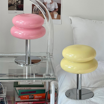 Italian Designer Glass Table Lamp — Sleek Modern-Retro Accent Light for Stylish Interiors