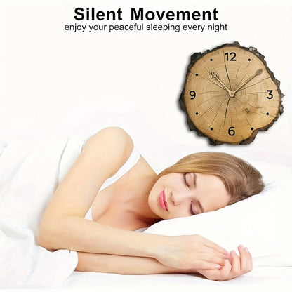 Rustic Wood Slice Wall Clock with Natural Log Design – Timeless Home Decor Accent