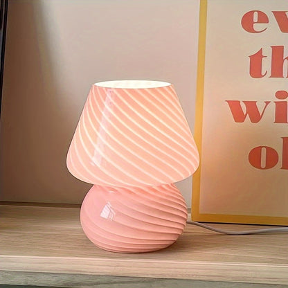 Elegant Murano-Style Glass Mushroom Lamp — USB-Dimmable Table Light