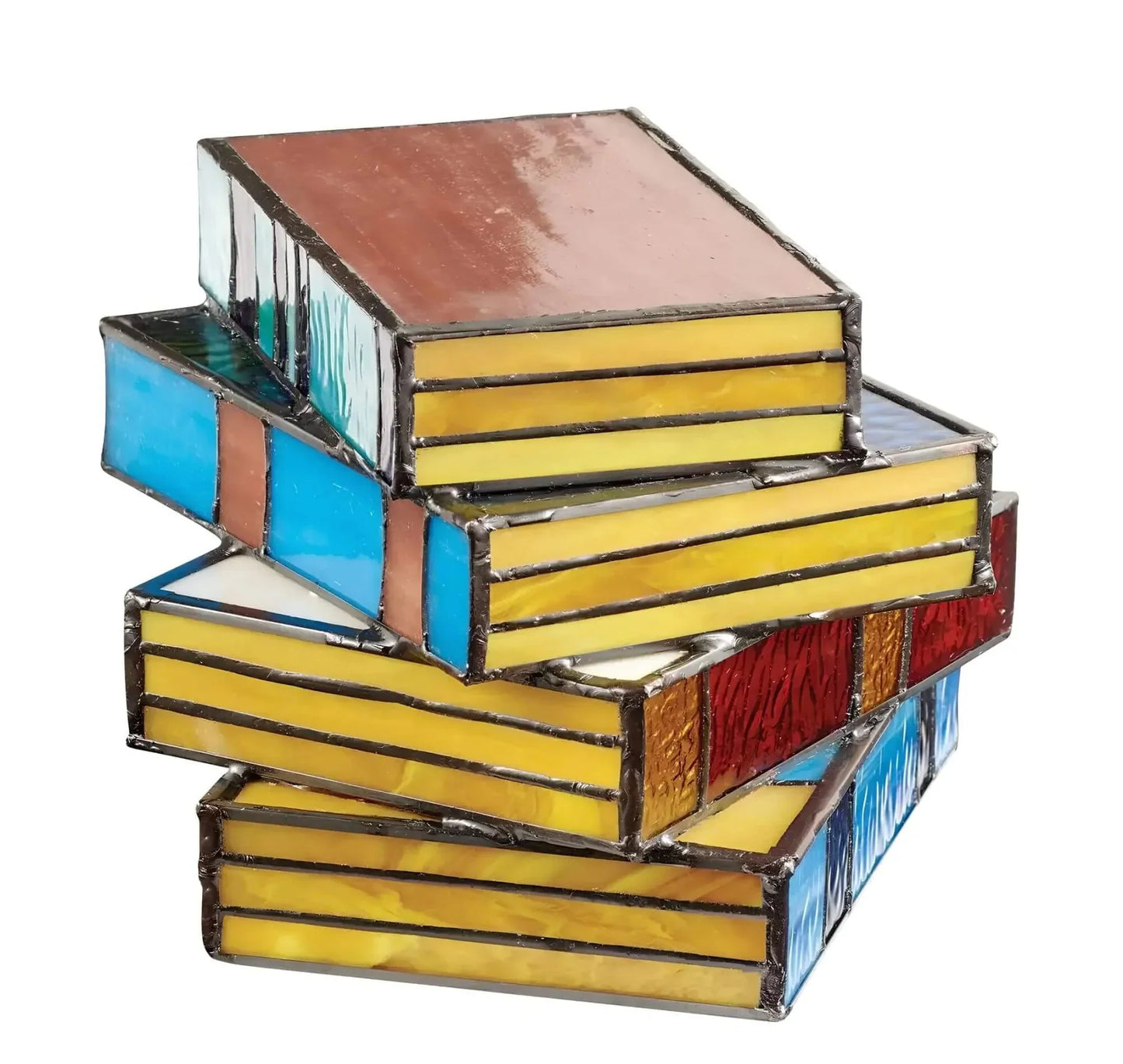 Stained Glass Book Lamp — Handcrafted Art Lighting for Elegant Reading