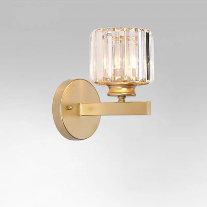 Elegant Crystal Wall Light - Modern Glass & Iron Sconce