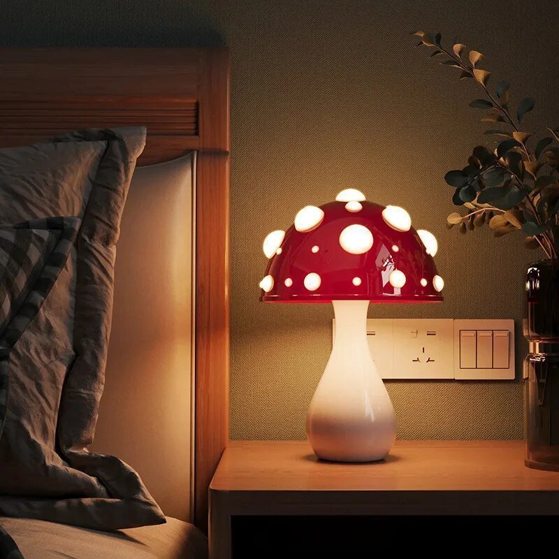 LED Mushroom Table Lamp – Sleek, Modern Amanita-Inspired Lighting
