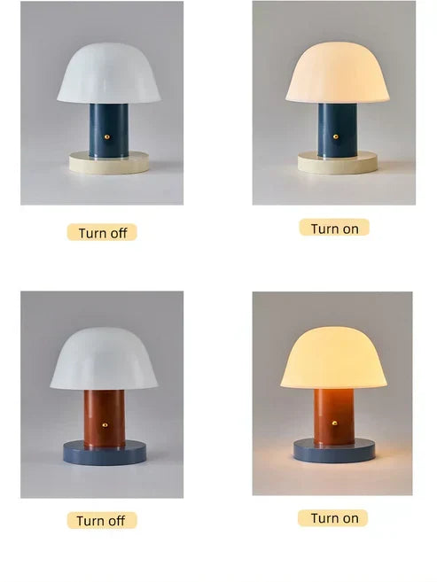 Mushroom Table Lamp | Modern, Rechargeable LED Light for Stylish, Cordless Illumination