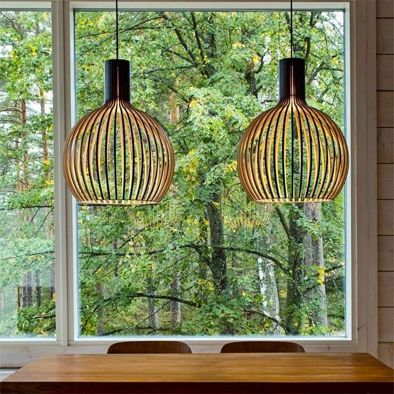 Artisan Wooden Pendant Light — Natural Scandinavian Design for a Warm, Minimal Glow